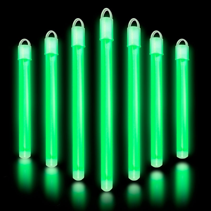 Glow Fever Glow in The Dark Sticks - 100 ct 6" Glow Sticks Bulk Party Pack with End Caps & Lanyards - Glow Party Favors for Concert, Festival, & Wedding Neon Light Sticks by Party Dragon, Green - Image 1